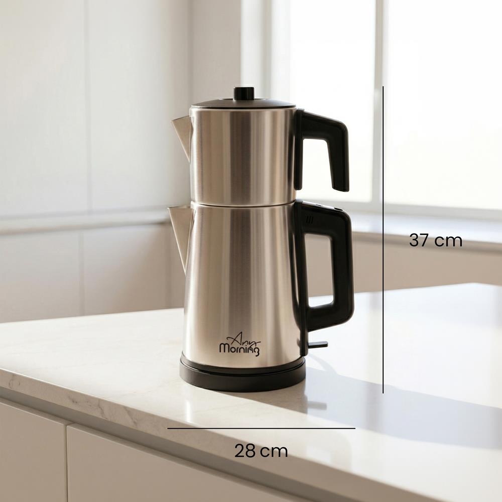 Any Morning OZ26CM10 2in1 Paslanmaz Çelik Çay Makinesi  ve Su Isıtıcı