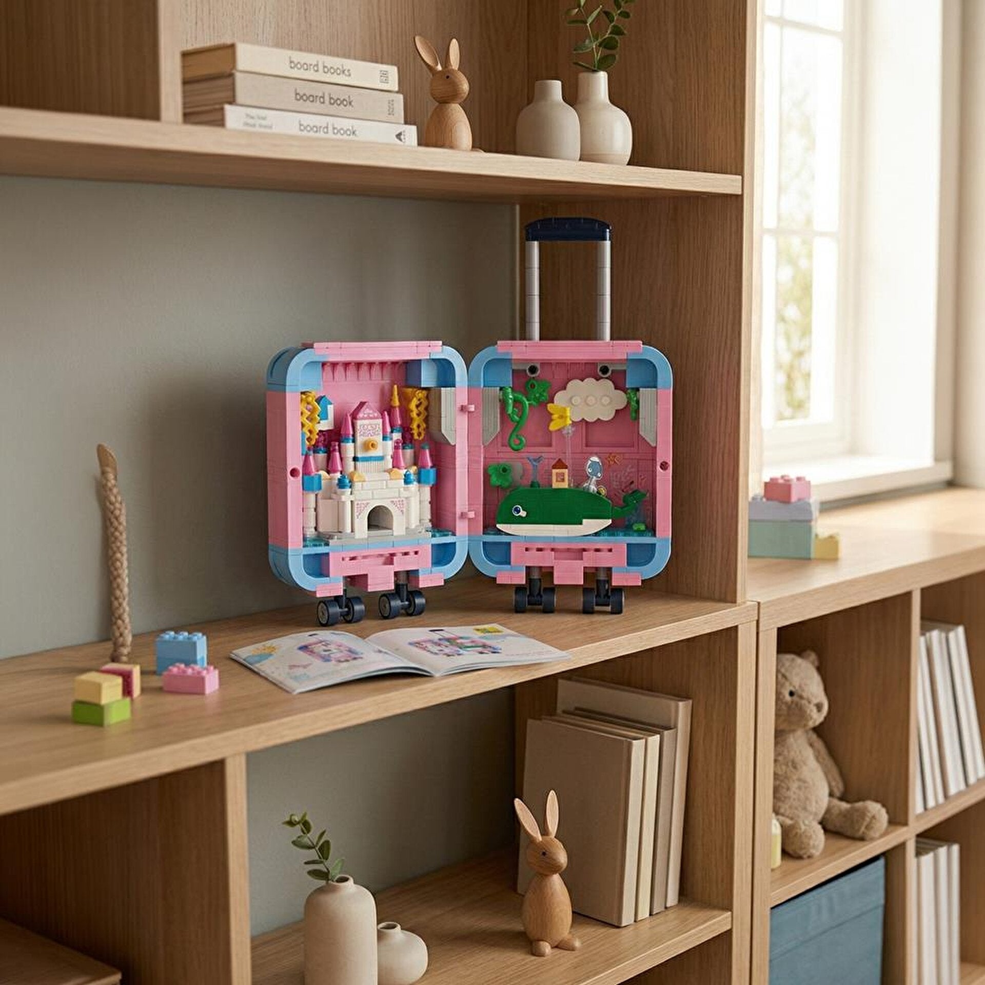 Ogi Mogi Toys Eğitici Bloklar Pembe Valiz 519 Parça Yapı Seti