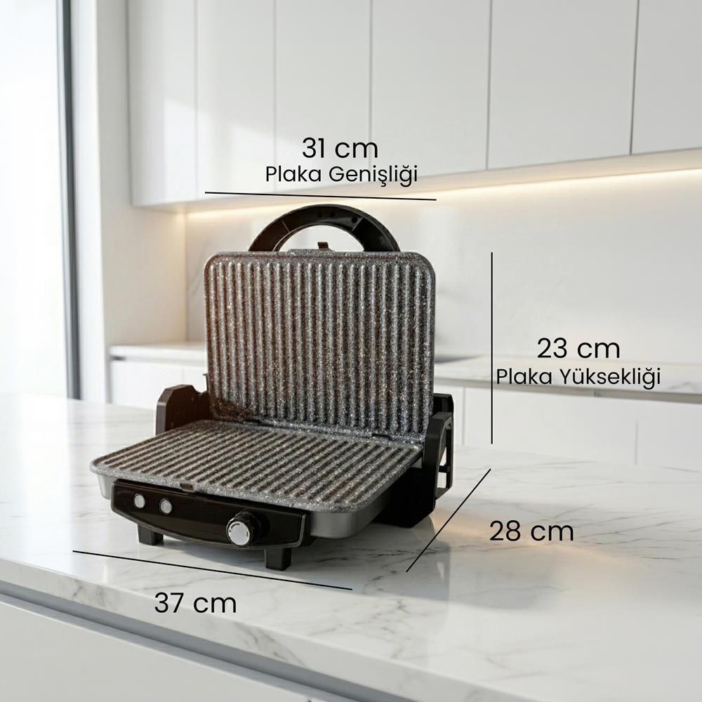 Any Morning OZ26TM03 Çıkarılabilir Plakalı Izgara ve Tost Makinesi