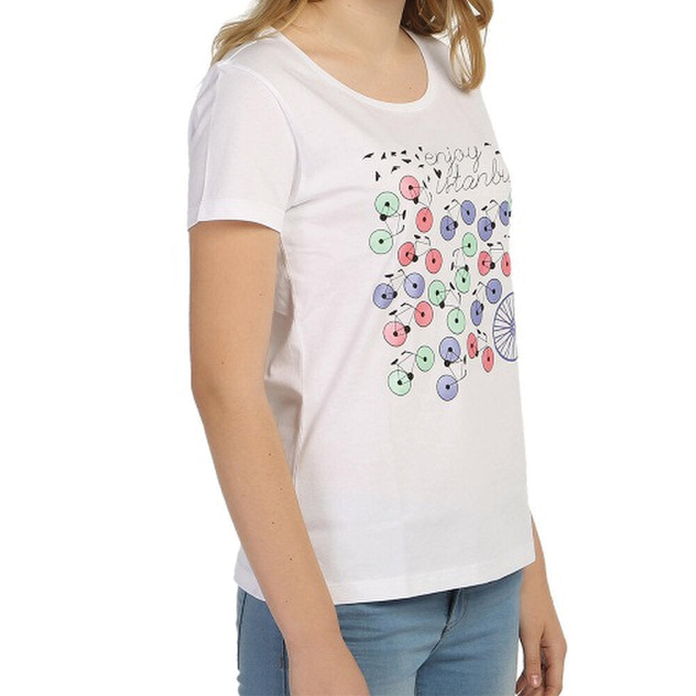 Biggdesign Enjoy Istanbul Beyaz Kadın T-Shirt