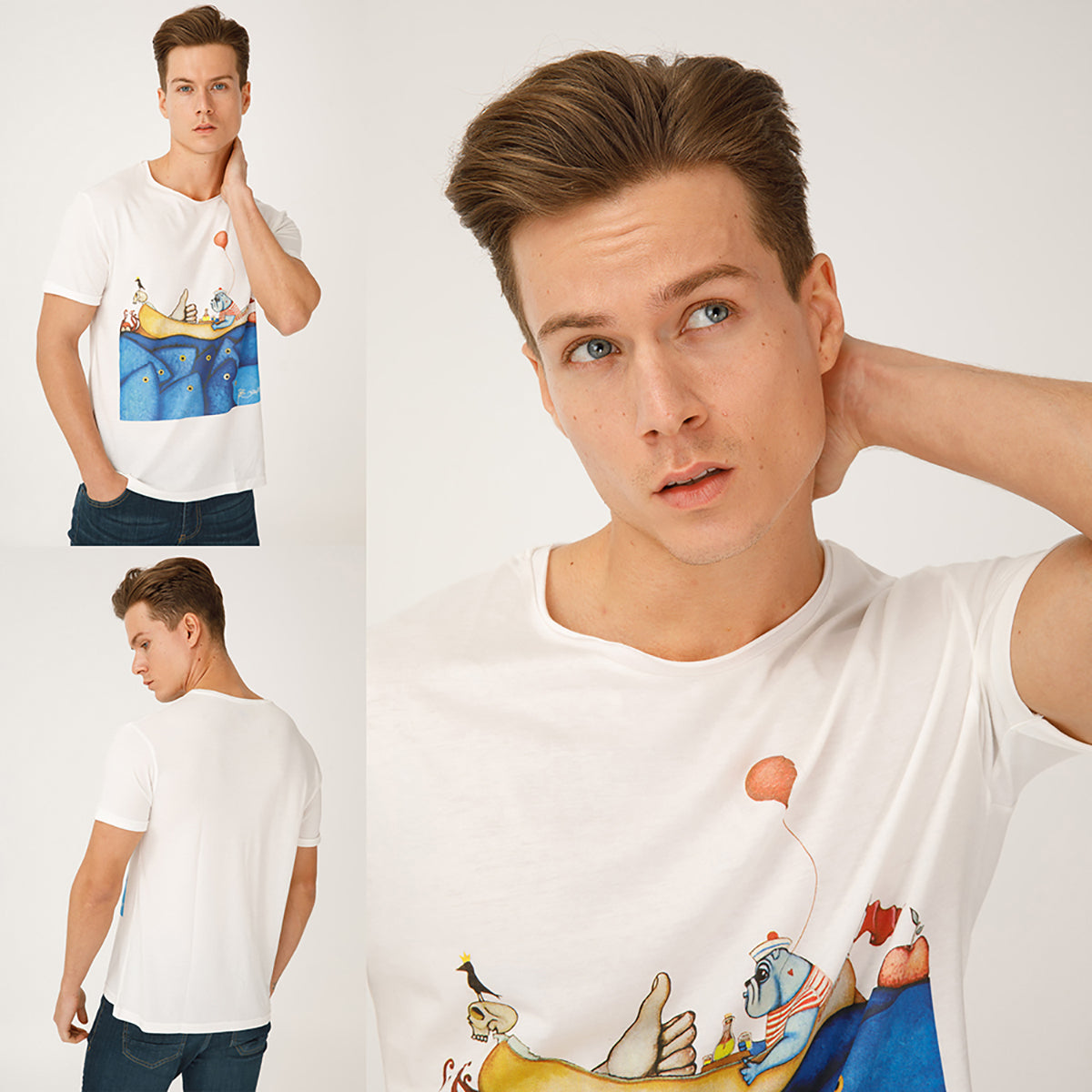 Biggdesign Mr. Allright Man Beyaz Erkek T-Shirt