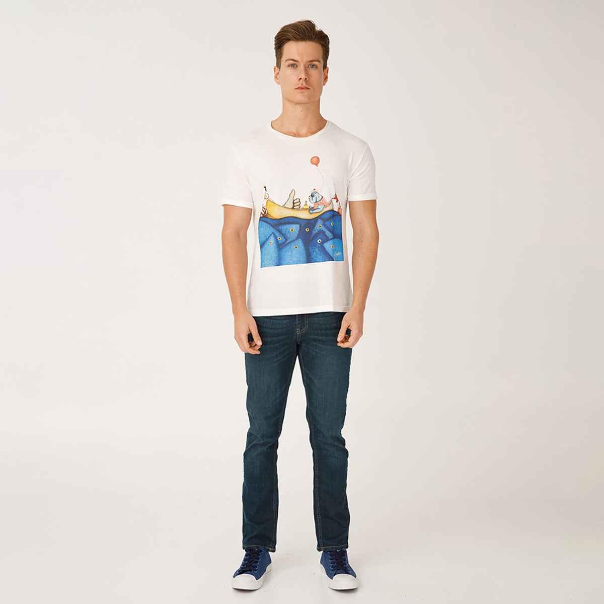 Biggdesign Mr. Allright Man Beyaz Erkek T-Shirt