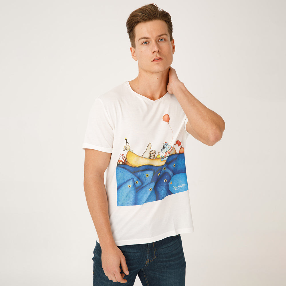 Biggdesign Mr. Allright Man Beyaz Erkek T-Shirt