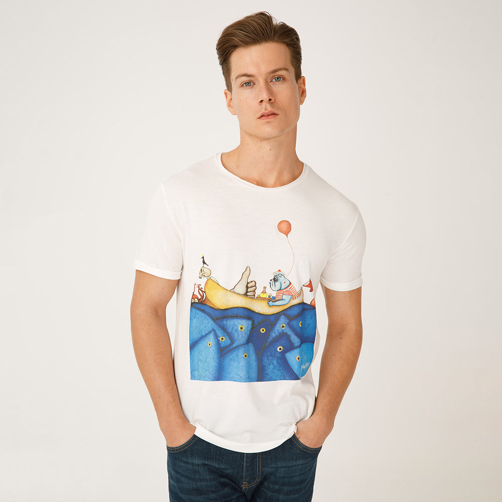 Biggdesign Mr. Allright Man Beyaz Erkek T-Shirt