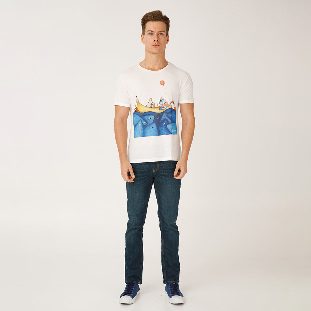 Biggdesign Mr. Allright Man Beyaz Erkek T-Shirt