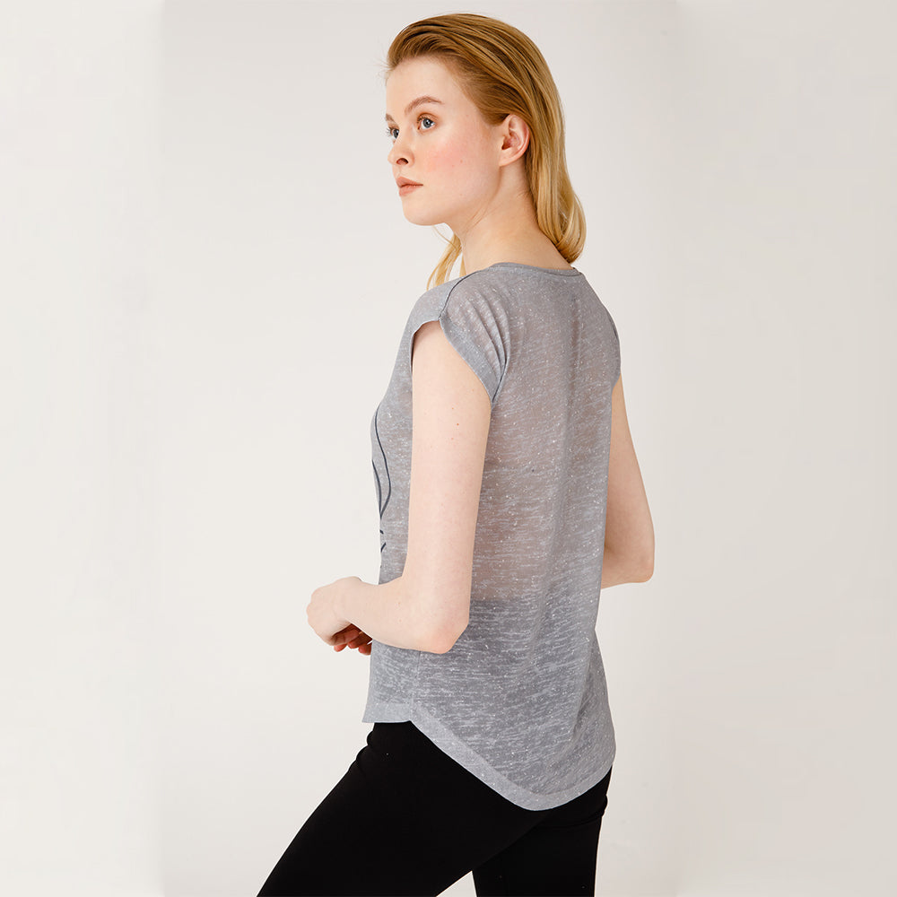 BiggDesign BiggYoga Namaste Gri T-Shirt