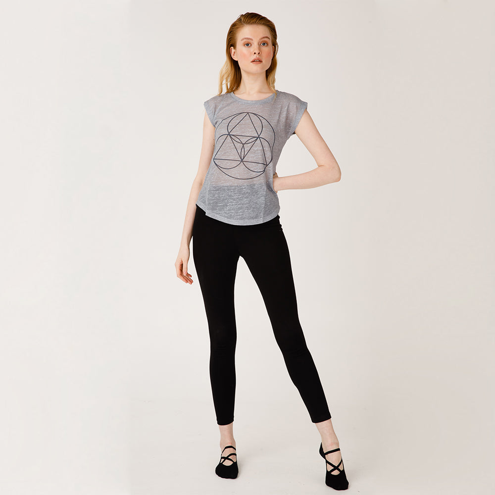 BiggDesign BiggYoga Namaste Gri T-Shirt