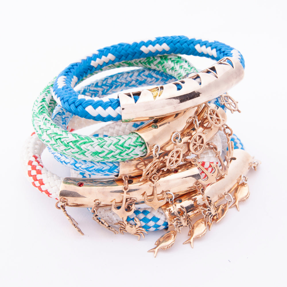 Anemoss Çapa Tasarımlı Mavi Halat Kadın Bileklik