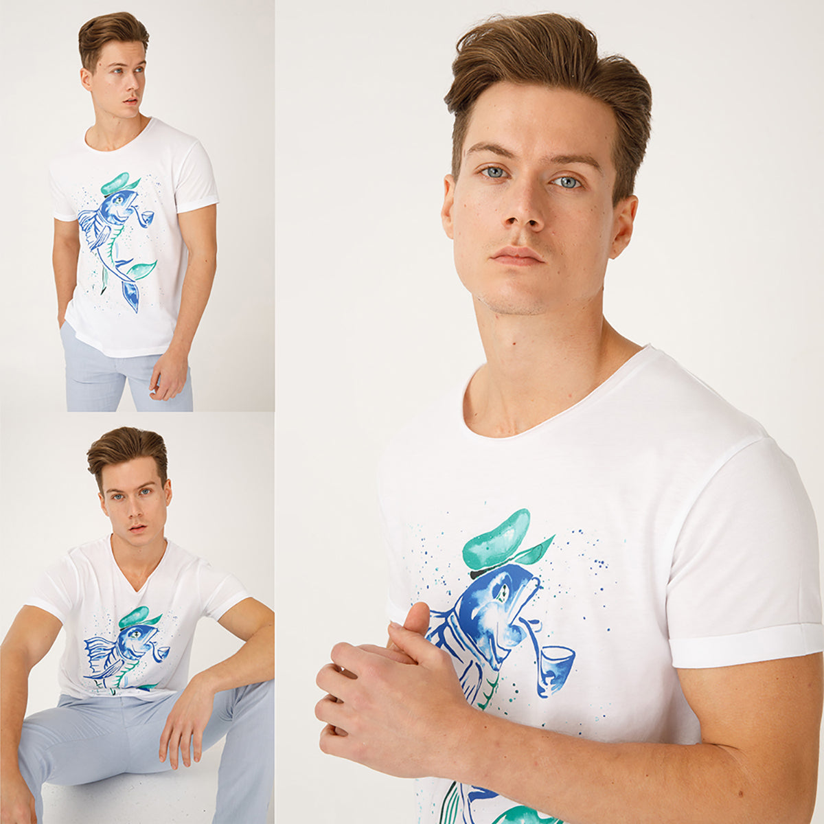 Anemoss Kaptan Balık Erkek T-Shirt