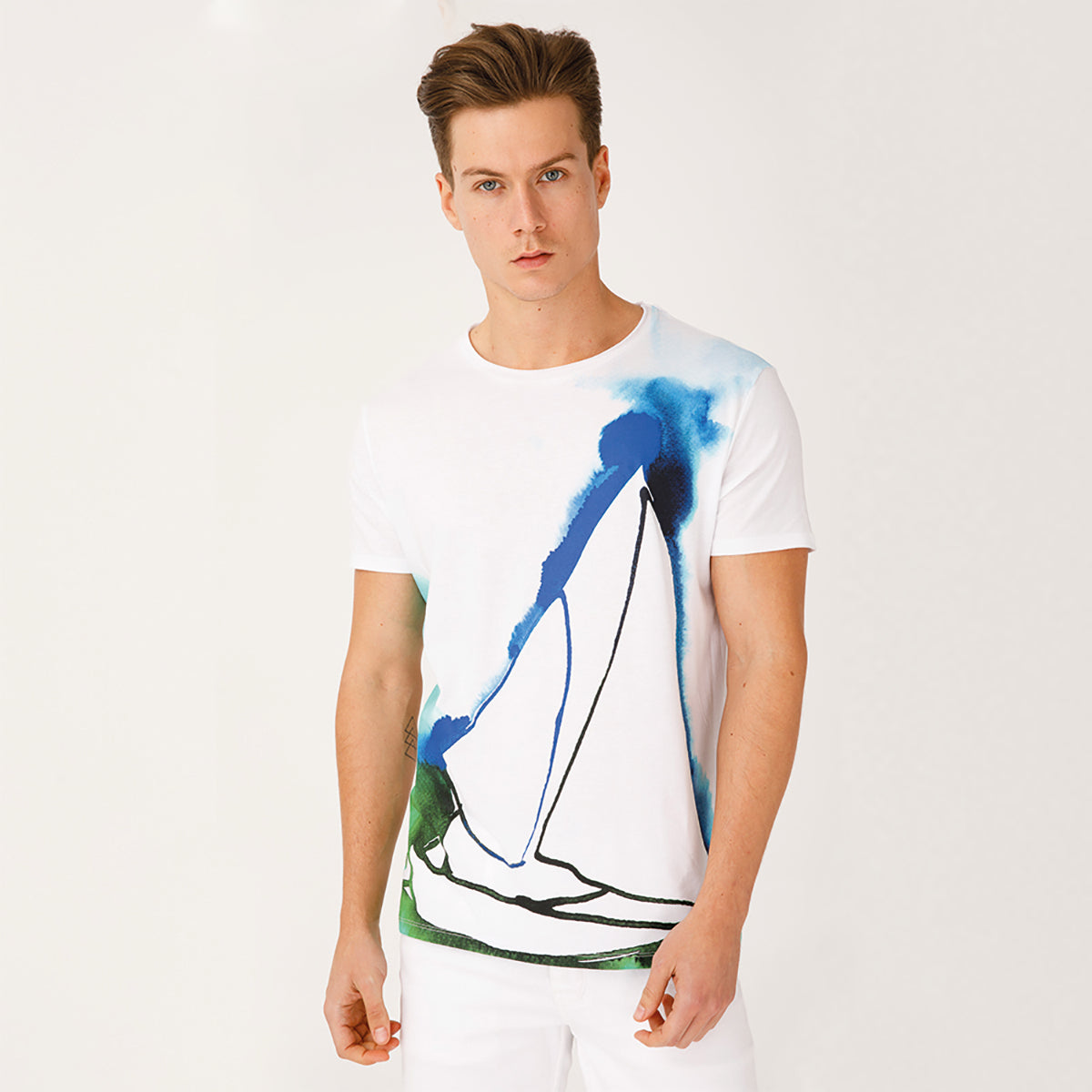 Anemoss Yelken Beyaz Erkek T-Shirt
