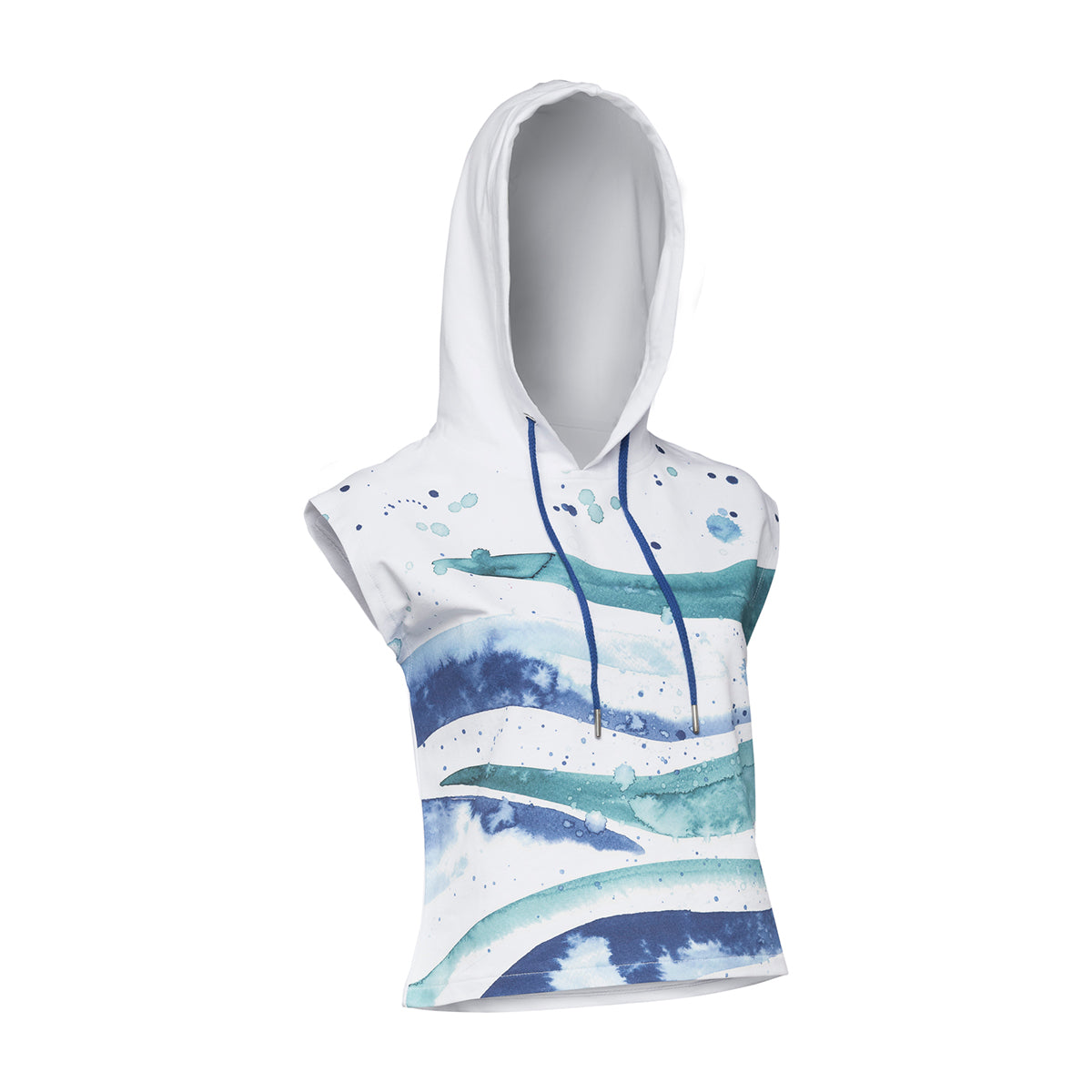 Anemoss Dalga Kolsuz Kapişonlu Beyaz Kadın Sweatshirt