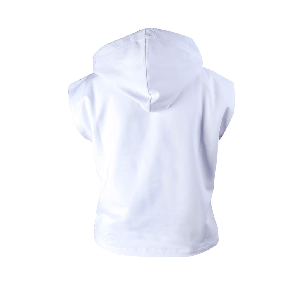 Anemoss Dalga Kolsuz Kapişonlu Beyaz Kadın Sweatshirt