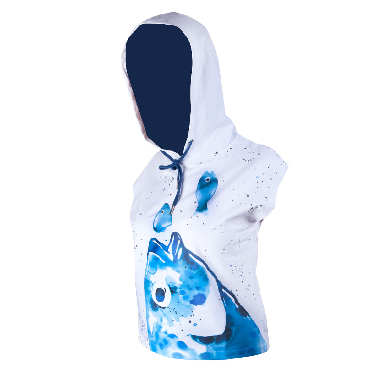 Anemoss Çipura Kolsuz Kapişonlu Beyaz Kadın Sweatshirt