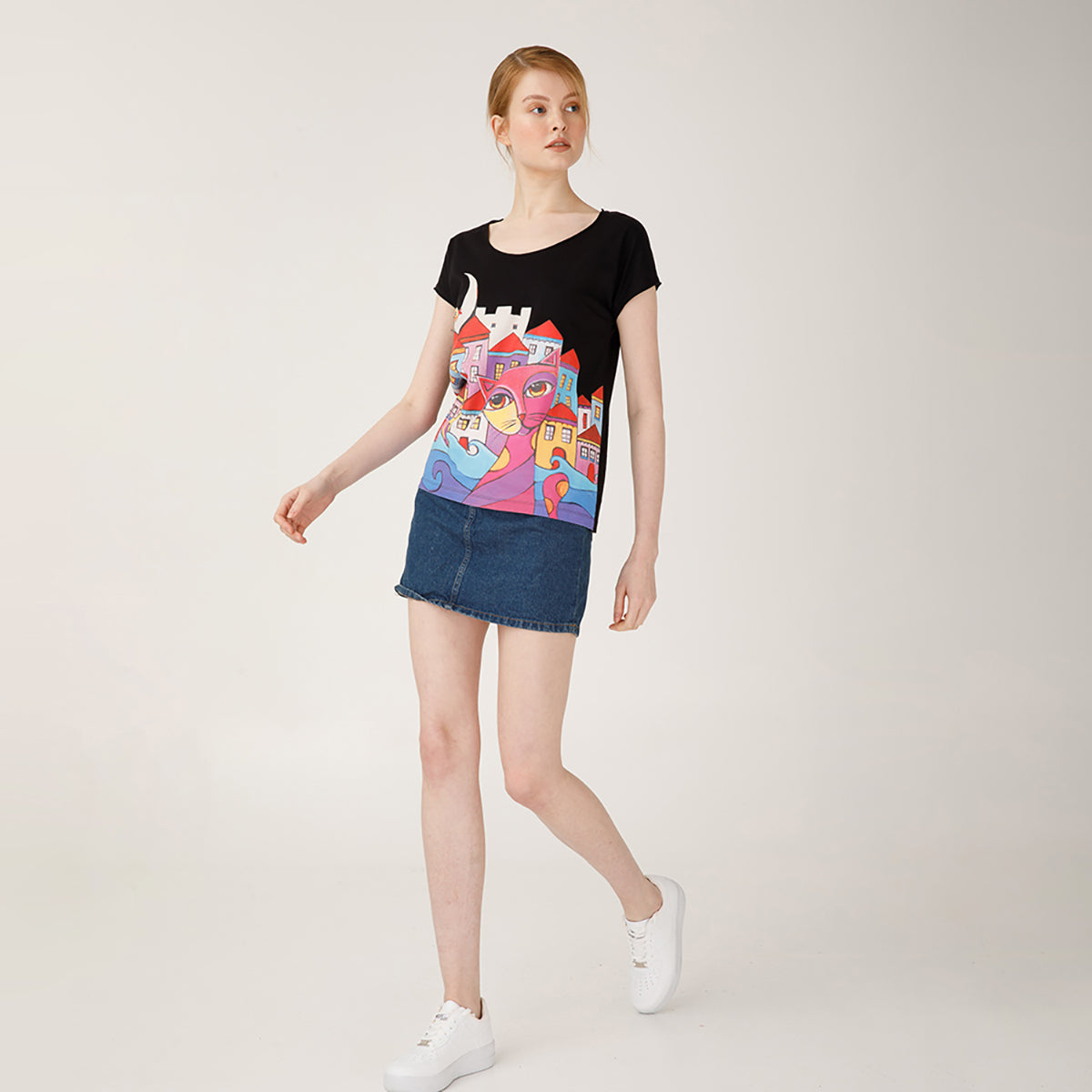 Biggdesign Owl and City Kadın T-Shirt