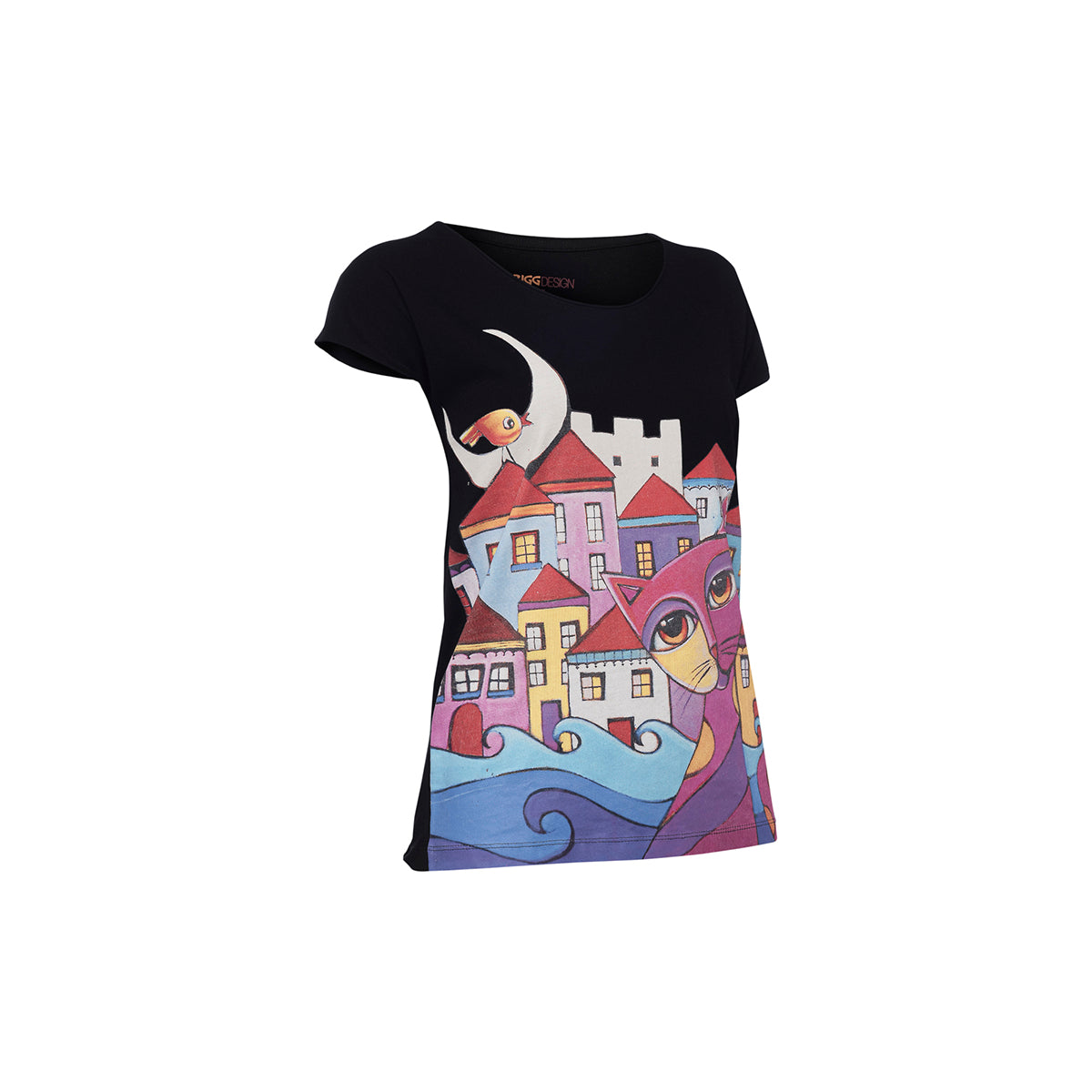 Biggdesign Owl and City Kadın T-Shirt