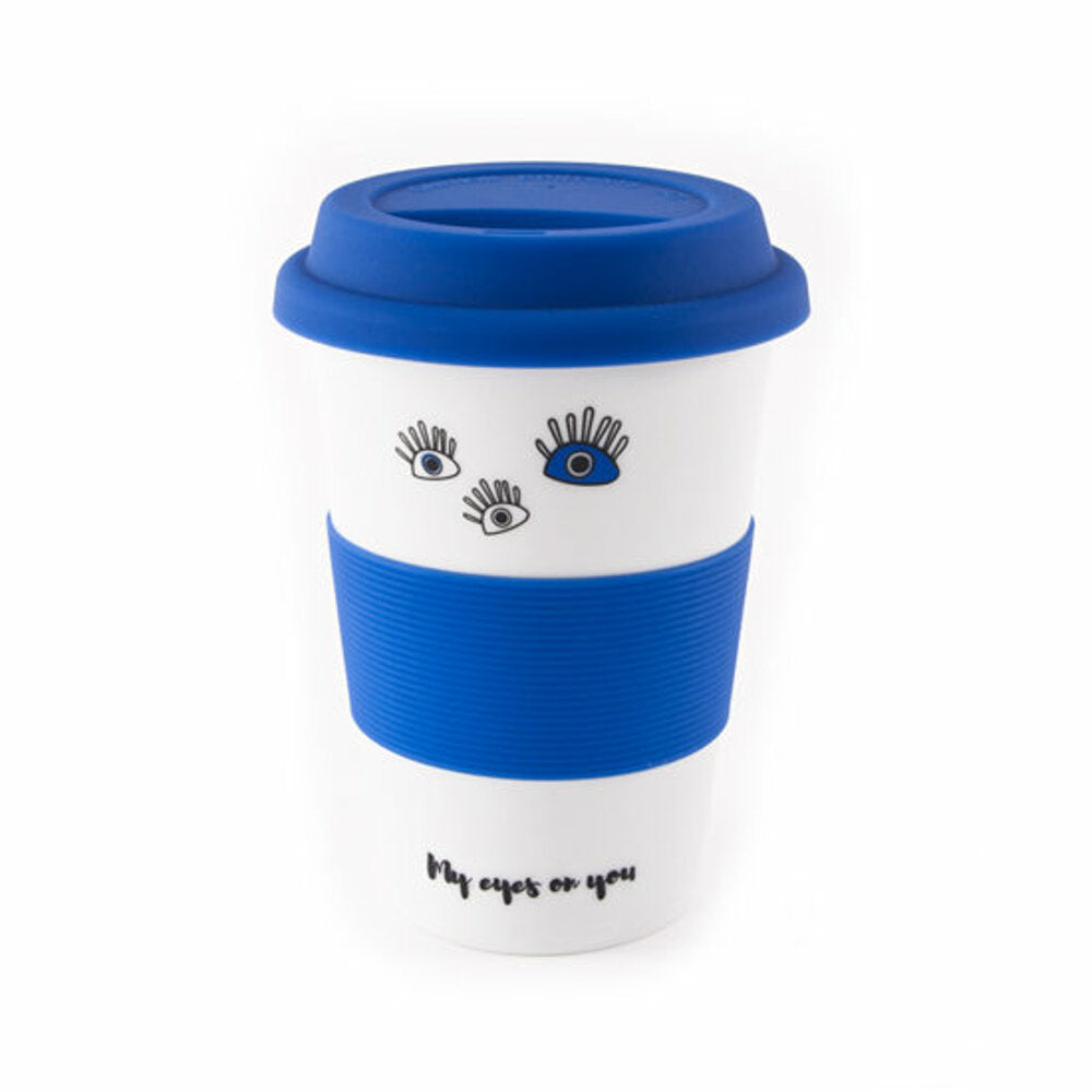 Biggdesign Gözüm Sende Kapaklı Mavi Seramik Mug
