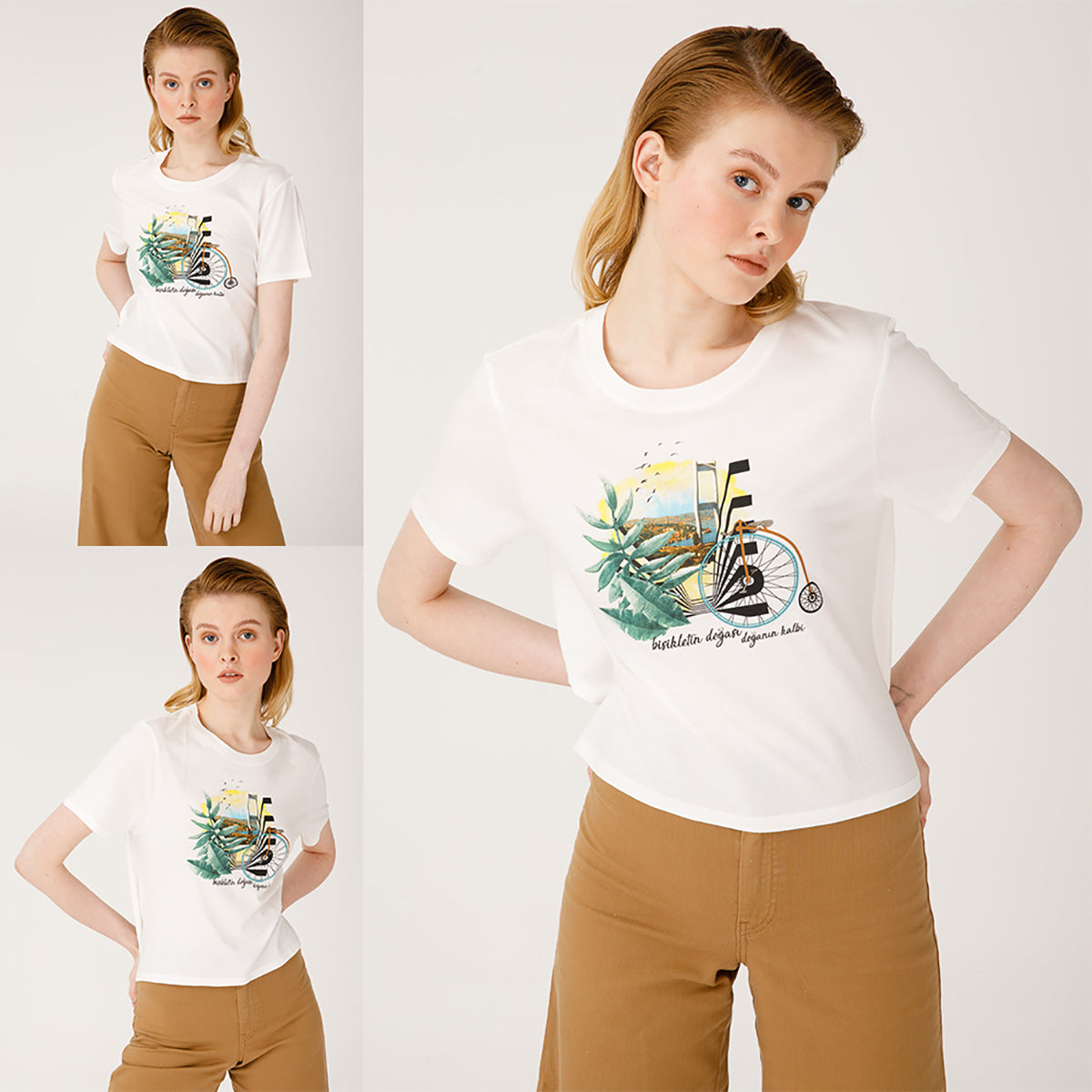 Biggdesign Nature Boğazda Bisiklet Kadın T-shirt