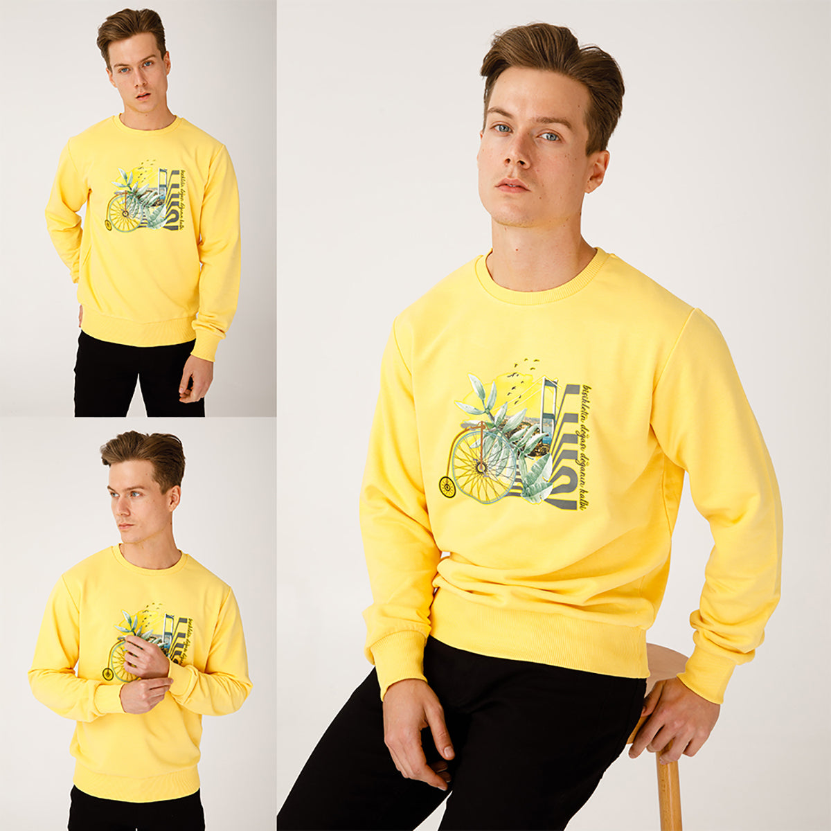 Biggdesign Nature Boğazda Bisiklet Erkek Sweatshirt