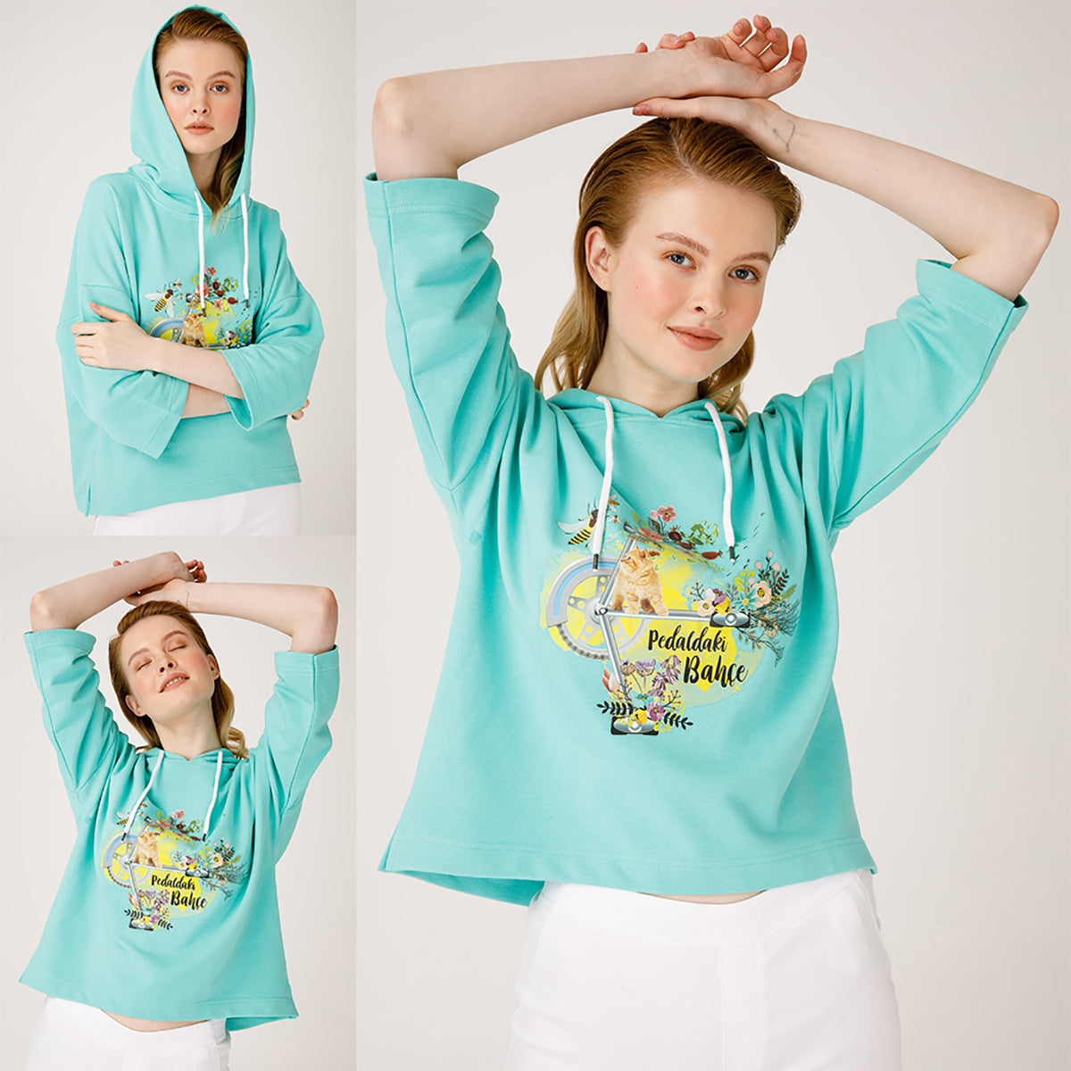 Biggdesign Nature Pedaldaki Bahçe Kadın Sweatshirt