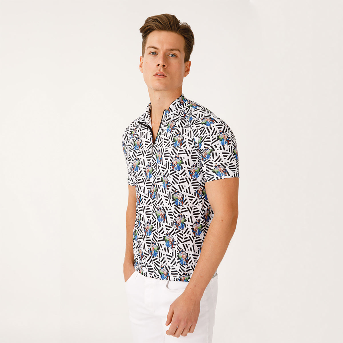 Biggdesign Nature Ormanın Kralı Fermuarlı Erkek T-shirt