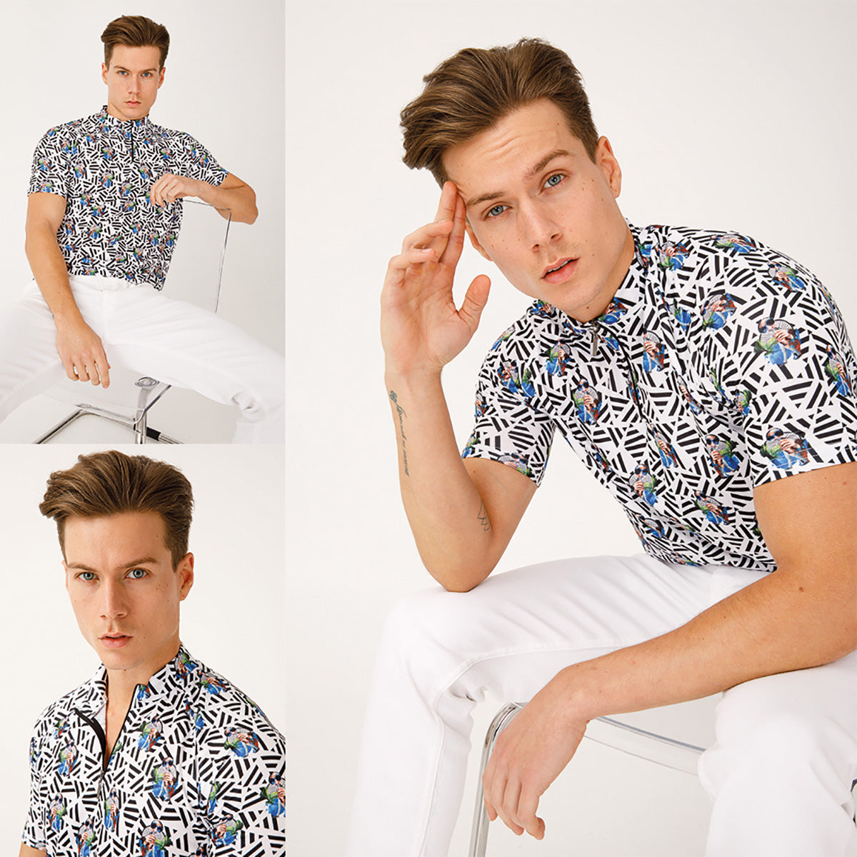 Biggdesign Nature Ormanın Kralı Fermuarlı Erkek T-shirt