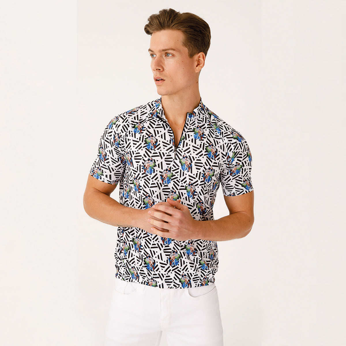 Biggdesign Nature Ormanın Kralı Fermuarlı Erkek T-shirt