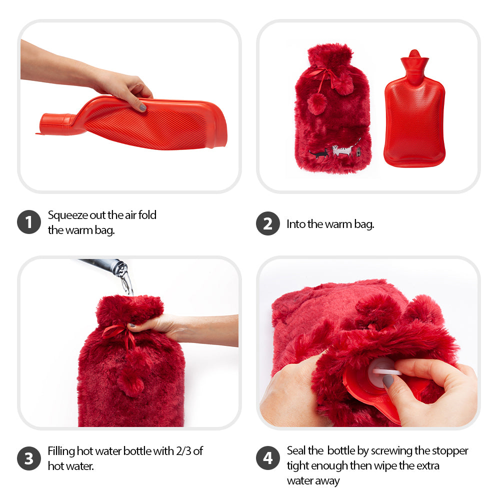 Biggdesign Cats Bordo Peluş Sıcak Su Torbası