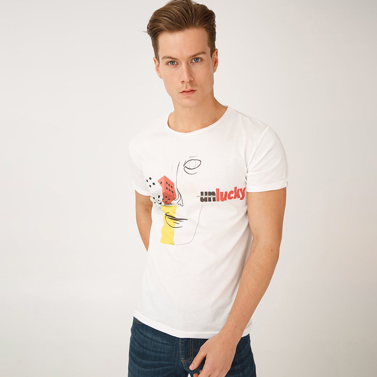 Biggdesign Faces Lucky Erkek T-Shirt