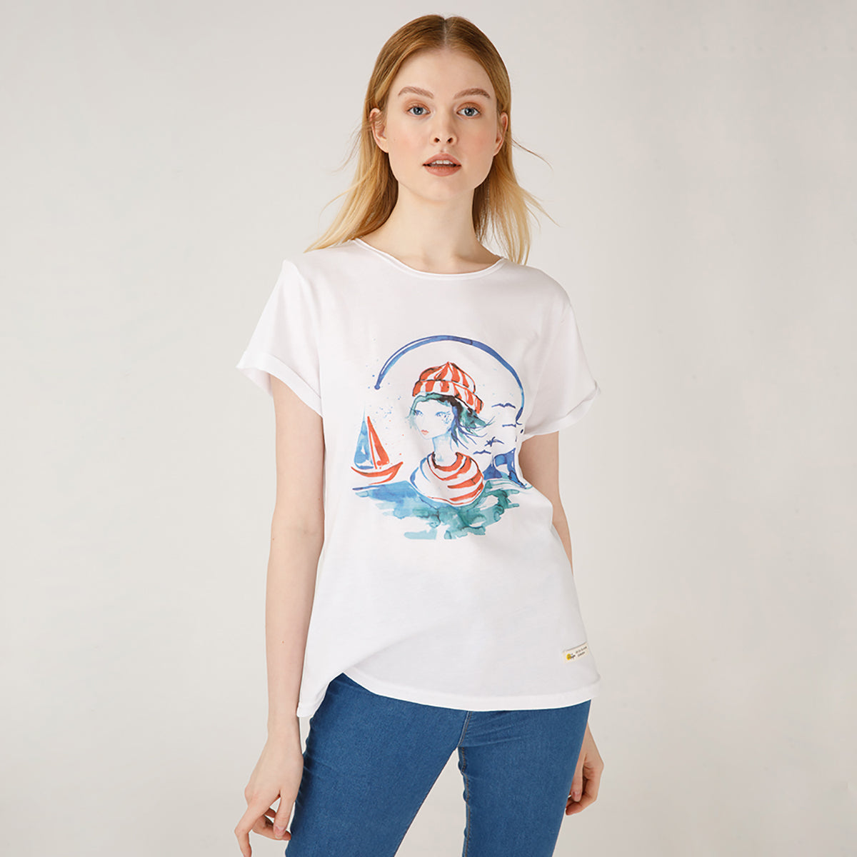 Anemoss Denizci Kız Kadın T-Shirt