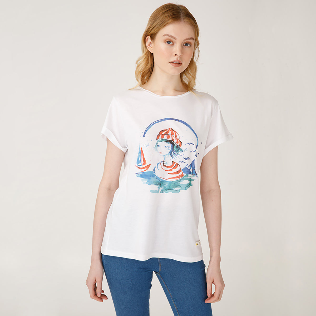 Anemoss Denizci Kız Kadın T-Shirt