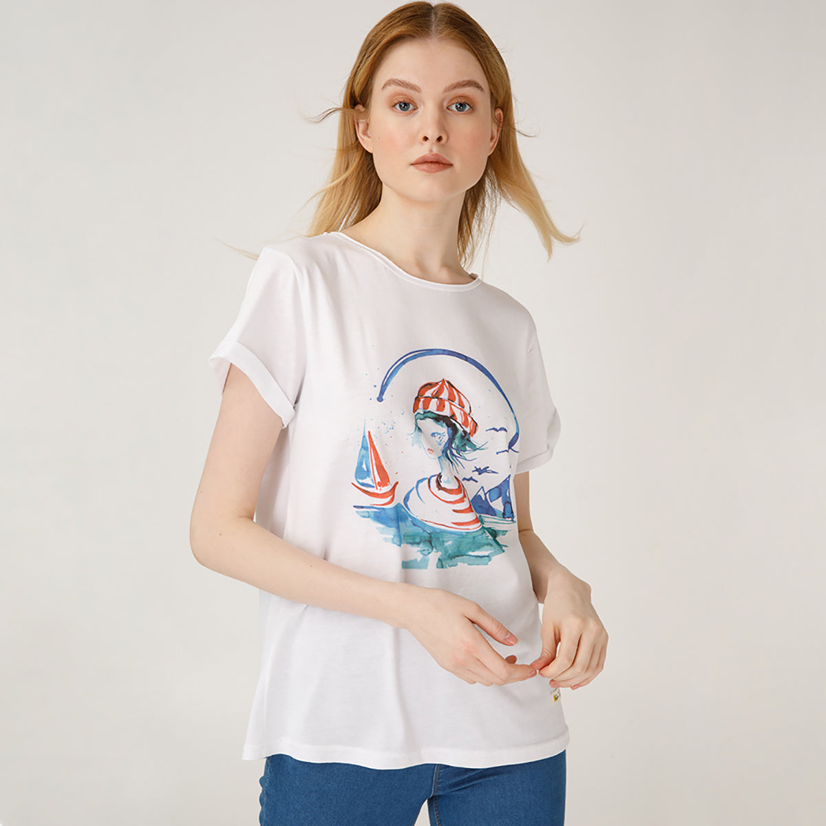 Anemoss Denizci Kız Kadın T-Shirt