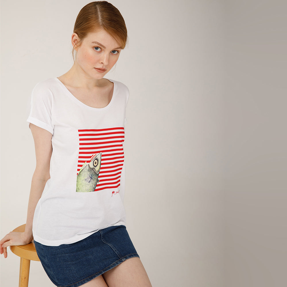 Biggdesign Pistachio Çizgili Kadın T-Shirt