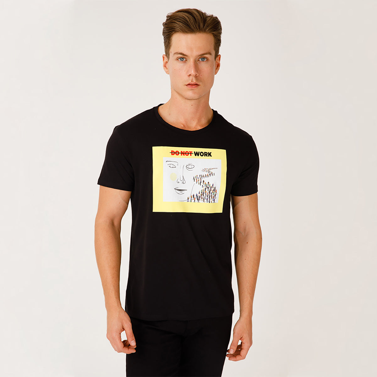 Biggdesign Faces Do not Work Erkek T-Shirt