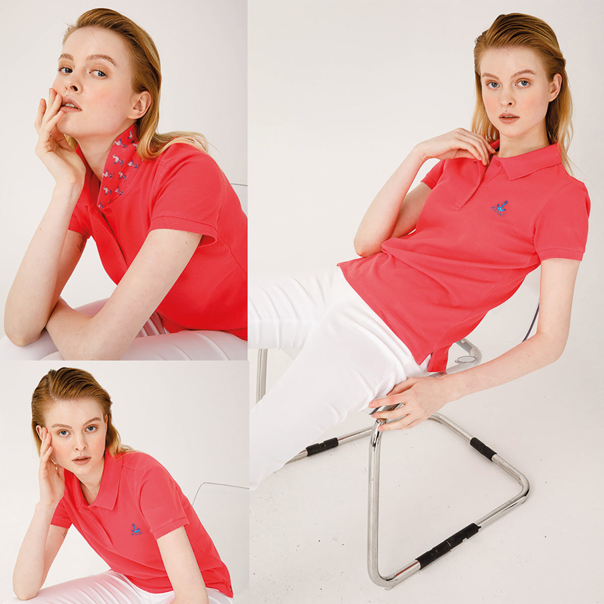 Anemoss Gemici Martı Kadın Polo Yaka T-Shirt
