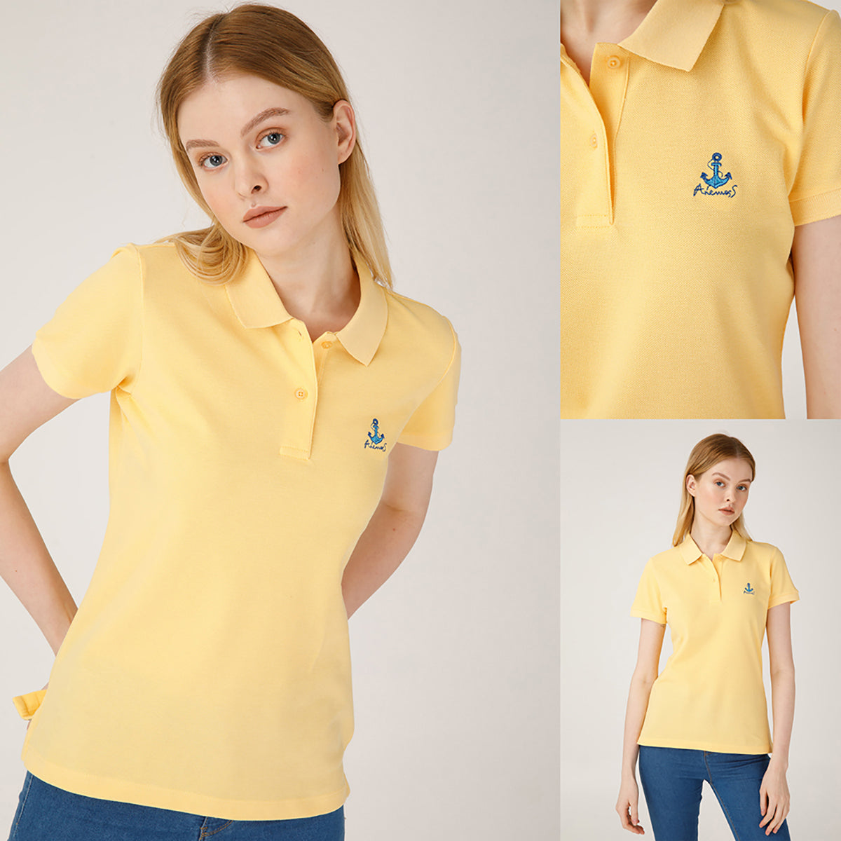 Anemoss Yengeç Kadın Polo Yaka T-Shirt