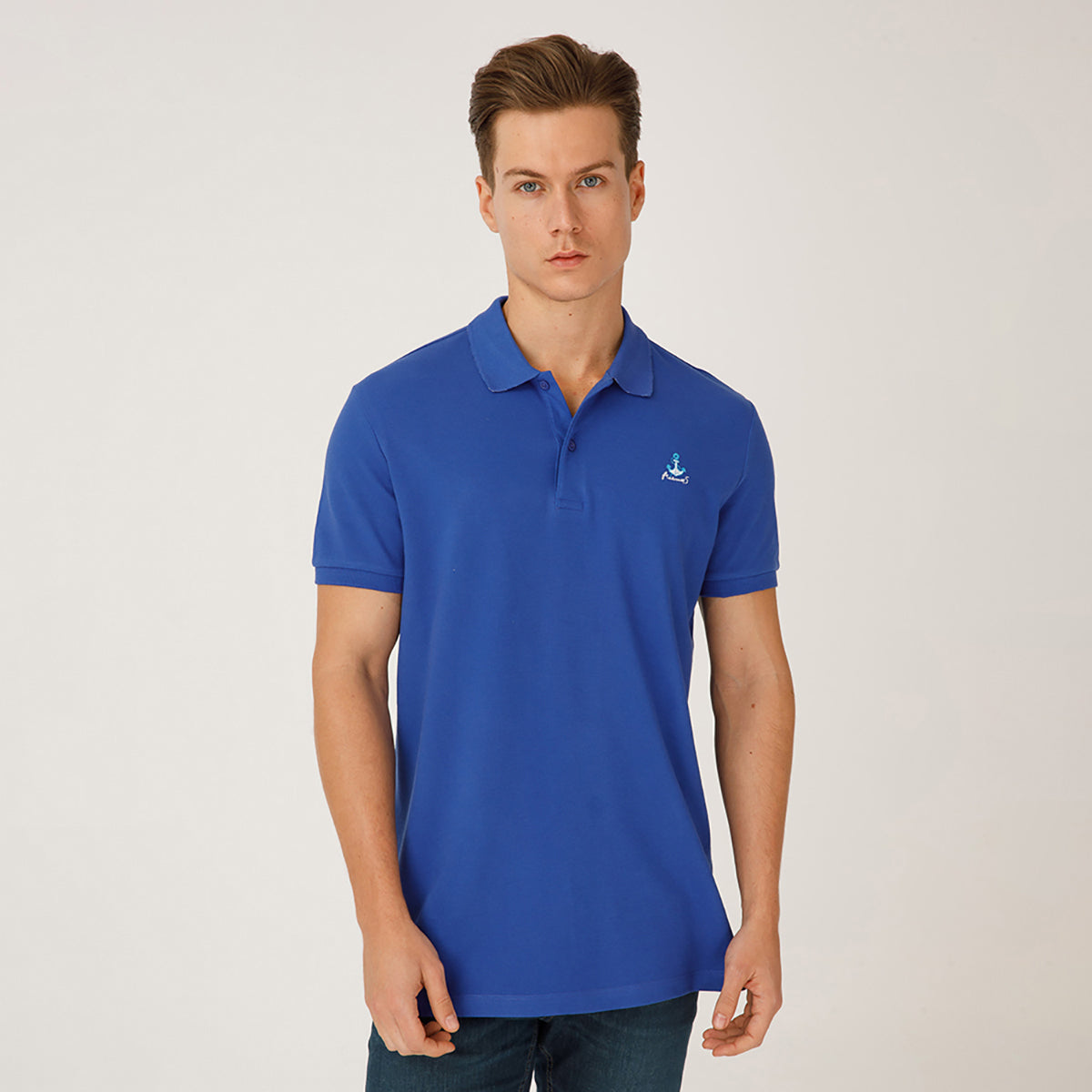 Anemoss Yelken Mavi Erkek Polo Yaka T-Shirt