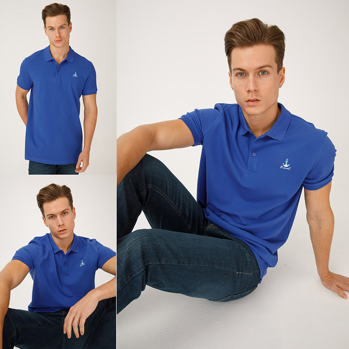 Anemoss Yelken Mavi Erkek Polo Yaka T-Shirt