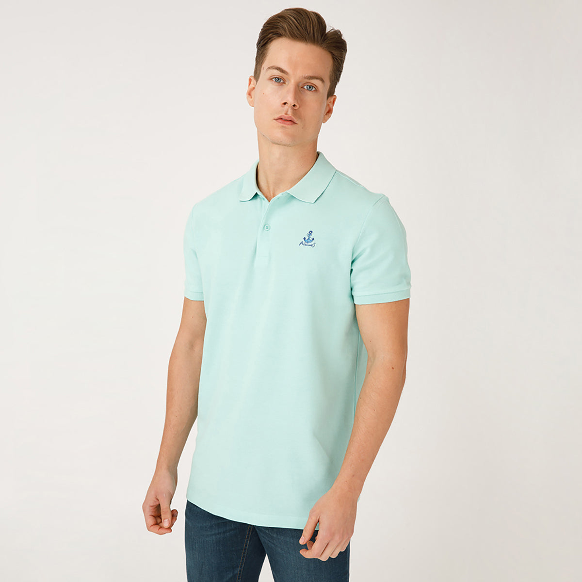 Anemoss Yelken Yeşil Erkek Polo Yaka T-Shirt