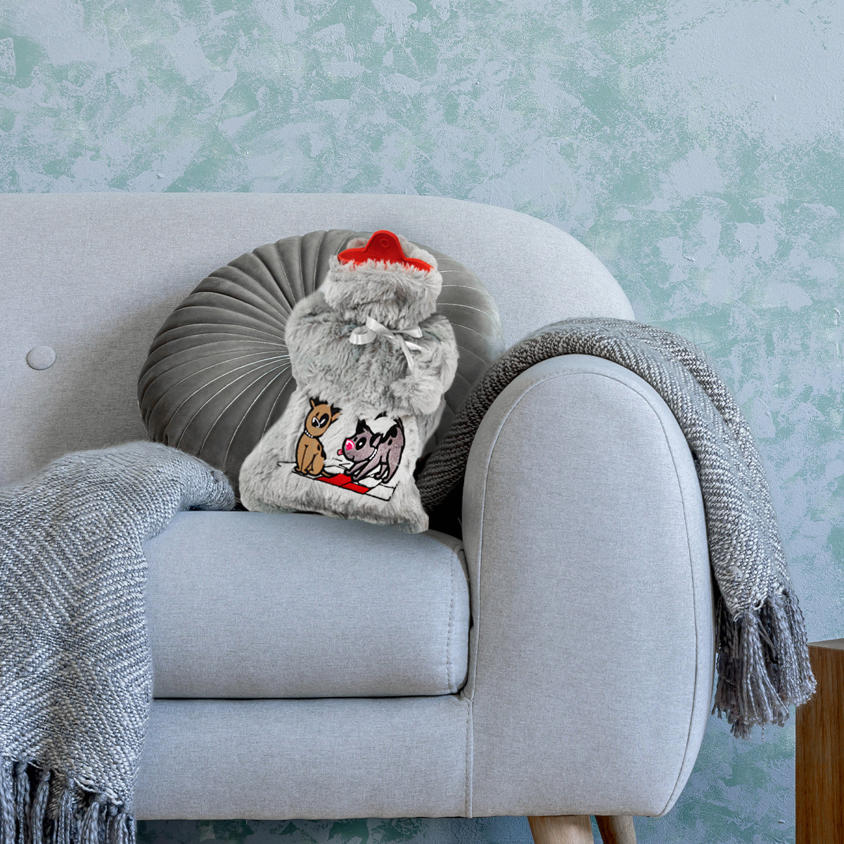 Biggdesign Dogs Gri Peluş Sıcak Su Torbası