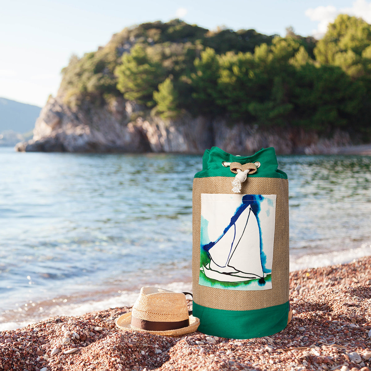 Anemoss Yeşil Yelken Jüt Çanta