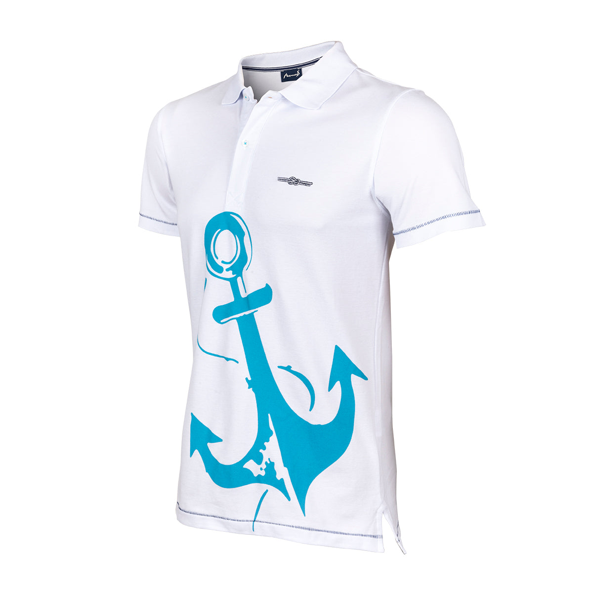Anemoss Çapa Beyaz Erkek Polo Yaka T-Shirt