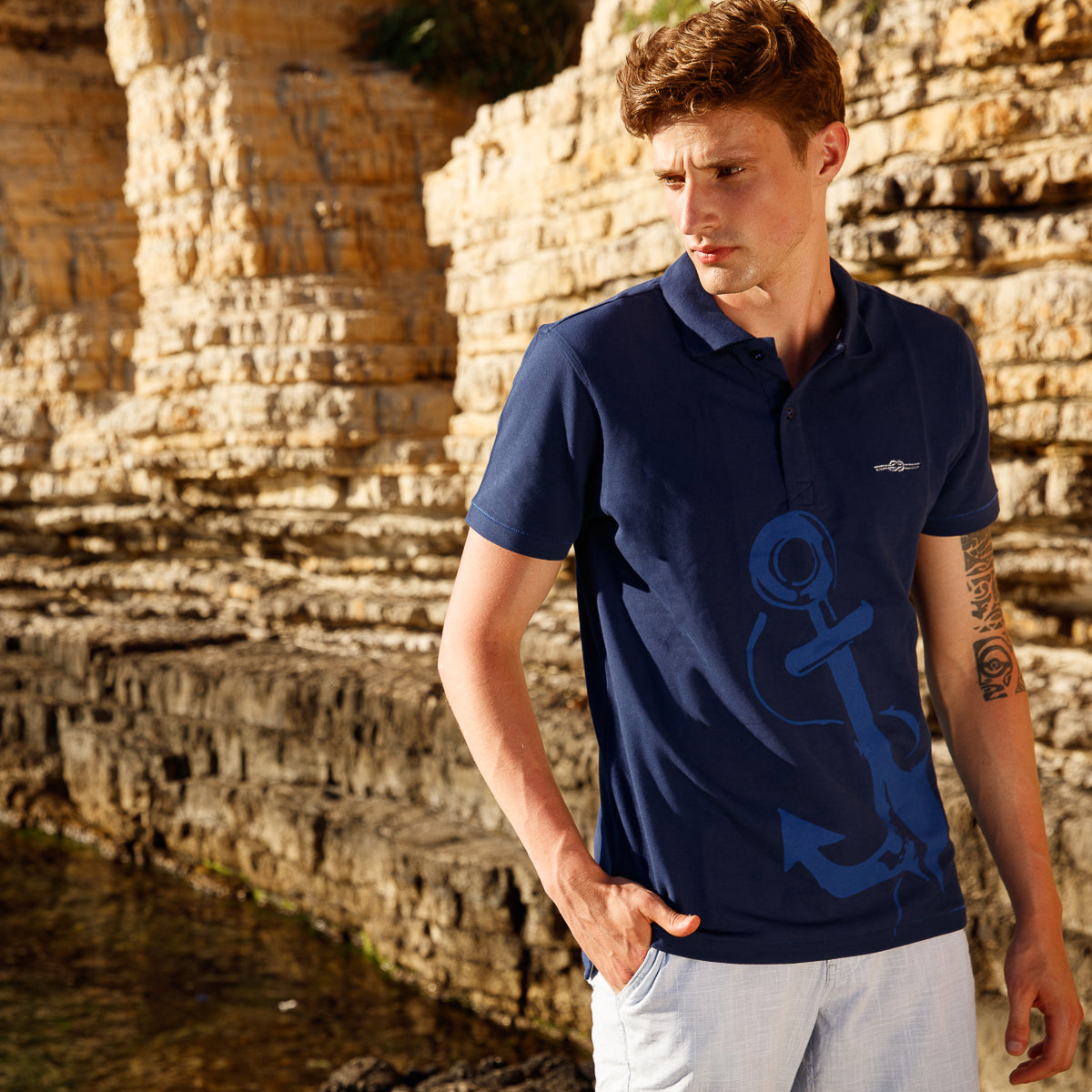 Anemoss Çapa Lacivert Erkek Polo Yaka T-Shirt