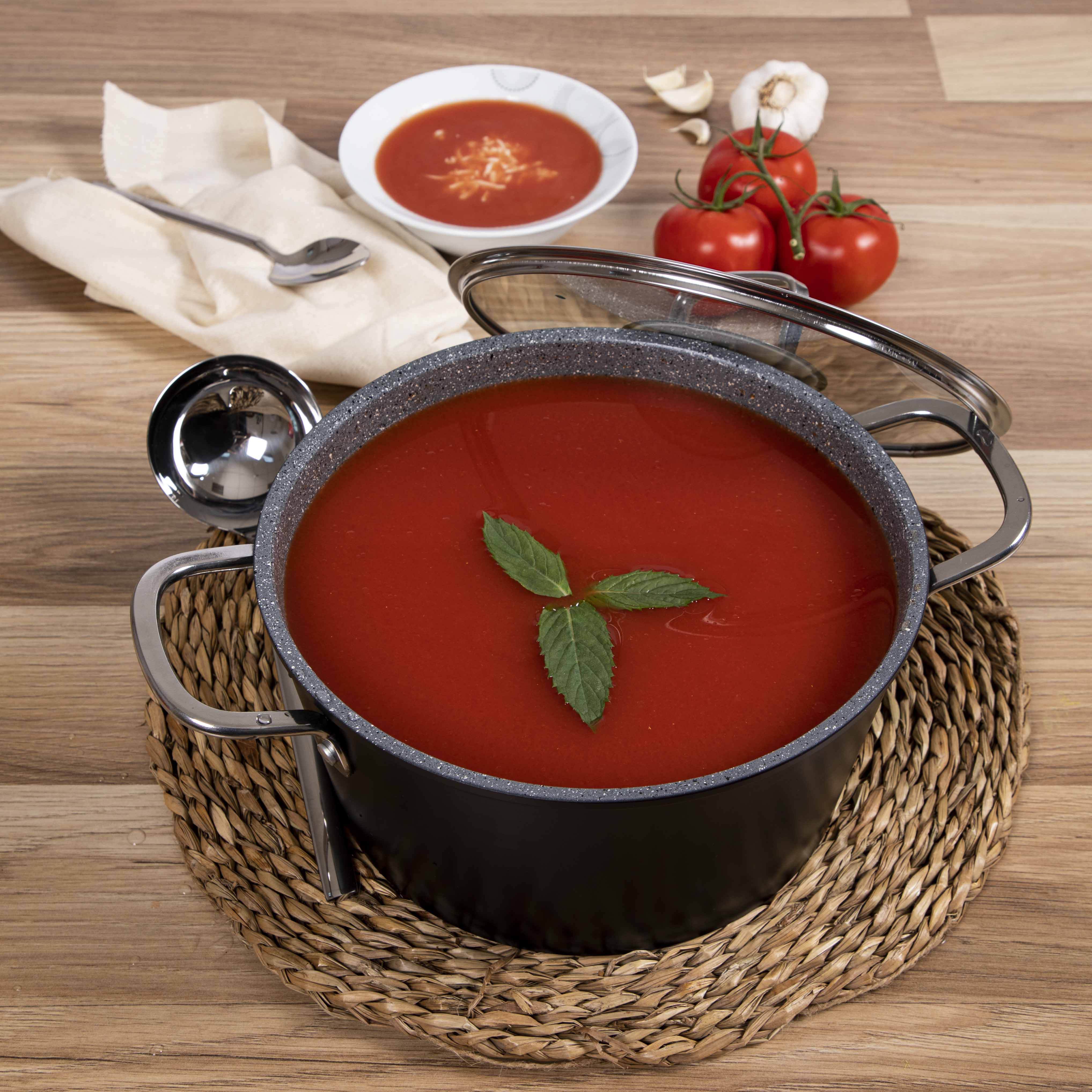 Serenk Excellence 22 cm Granit Derin Tencere, PFOA İçermeyen Yapışmaz Kaplama, 2.5 Lt, Kalın Taban