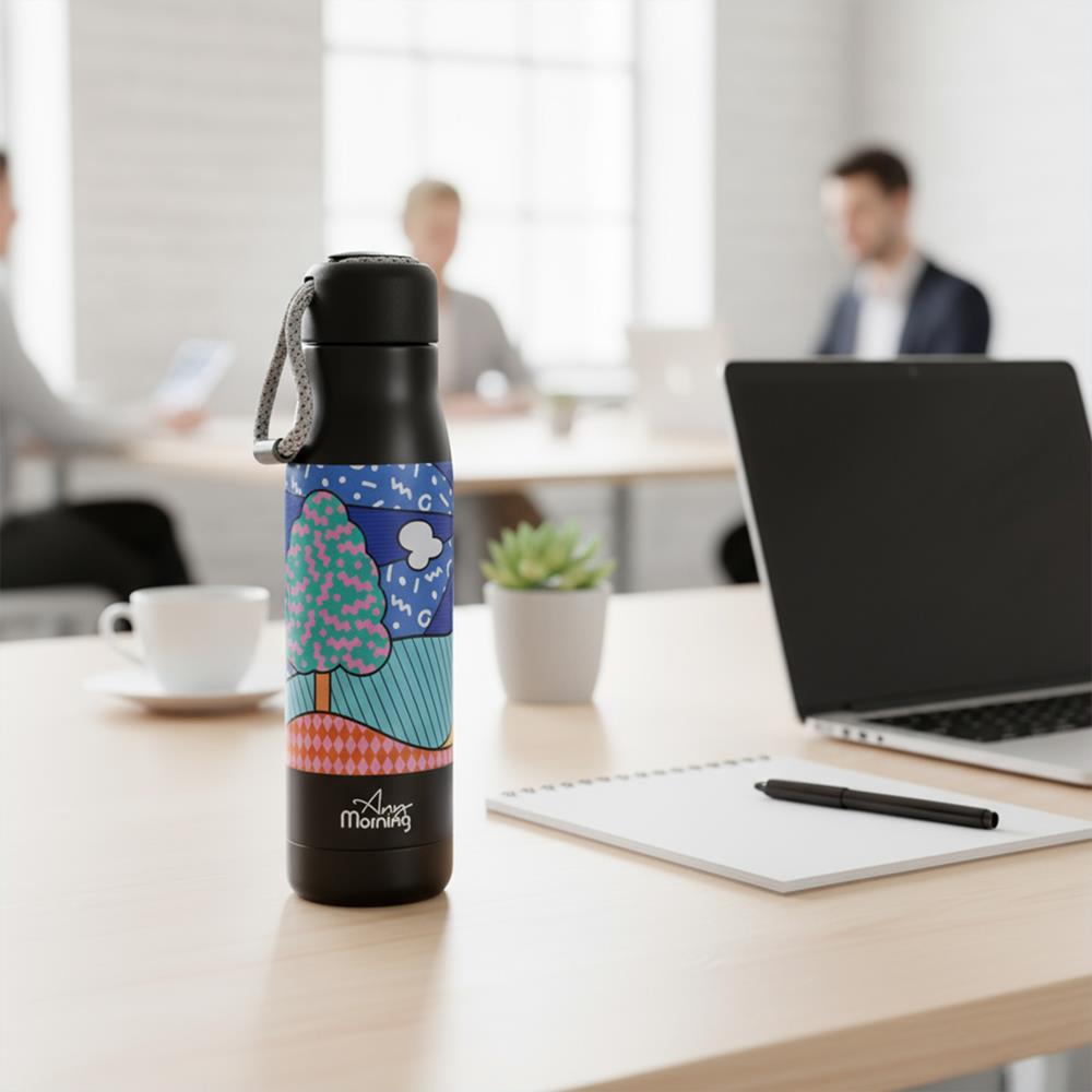 Any Morning 600 ml Paslanmaz Çelik Termos, Siyah BA21547