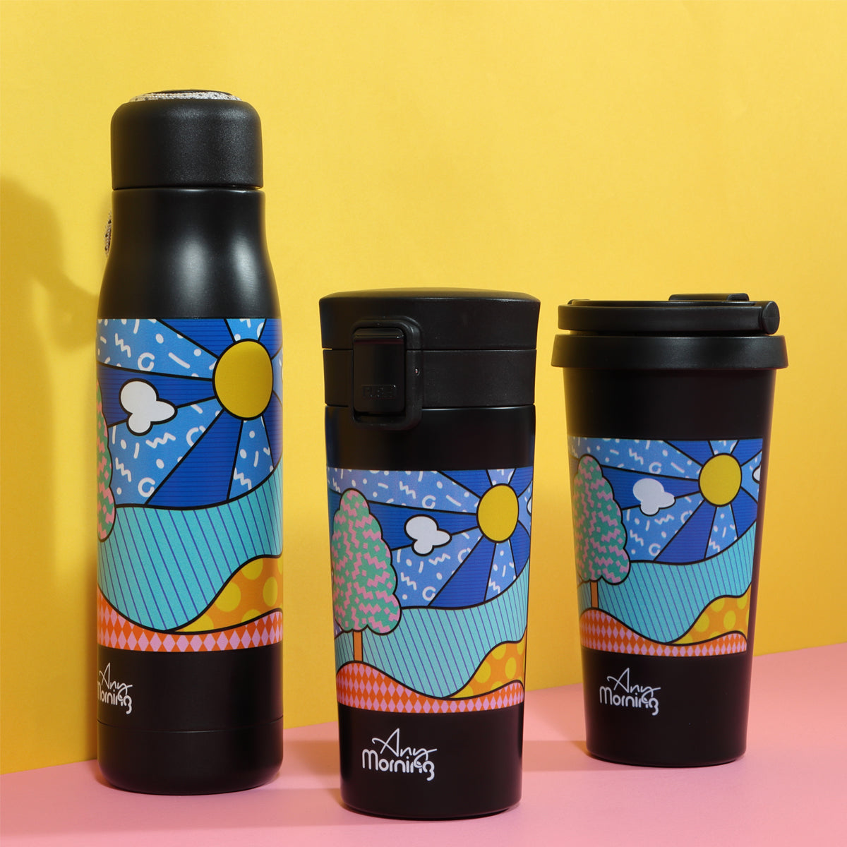 Any Morning 500 ml Paslanmaz Çelik Termos Mug, 6 Saat Sıcak, 10 Saat Soğuk, Siyah BA21525