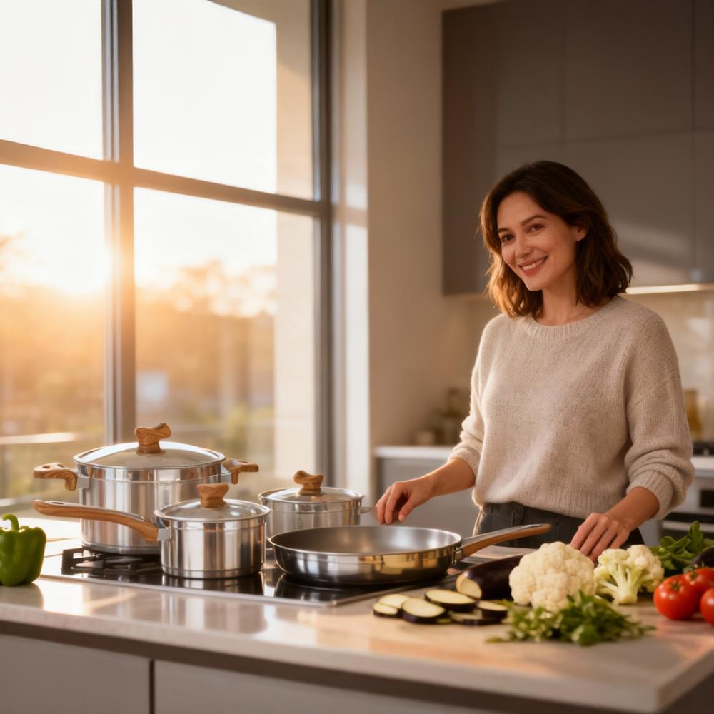 Serenk Definition 7 Parça Çelik Tencere Seti - 18/10 Paslanmaz Çelik, Kapsül Taban