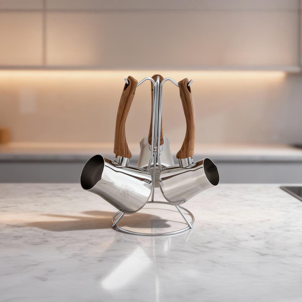 Serenk Definition 4 Parça Çelik Cezve Seti