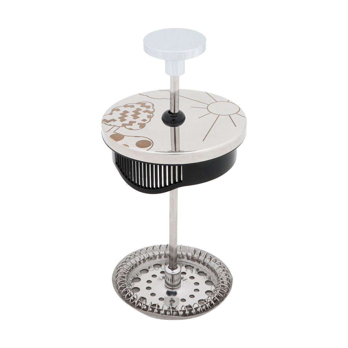 Any Morning 600 ml French Press , Borosilikat Cam, 3 Katmanlı Filtre, Paslanmaz Çelik Gövde FY450