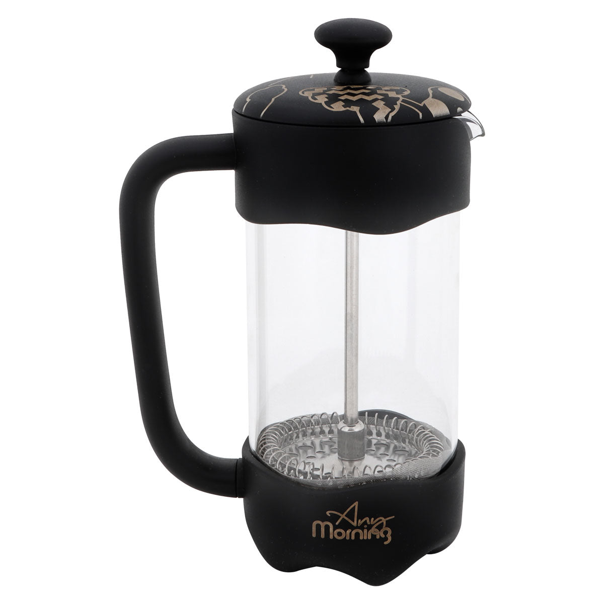 Any Morning 350 ml Borosilikat Cam French Press Paslanmaz Çelik 3 Katmanlı Filtre FY92