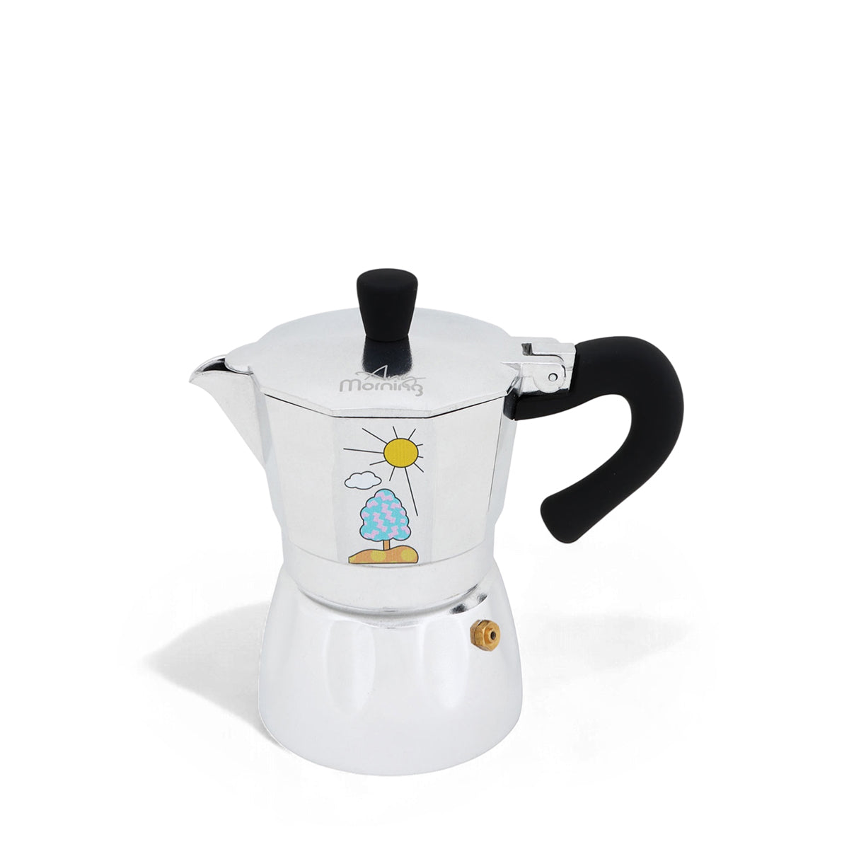Any Morning 240 ml Alüminyum Moka Pot Espresso Kahve Makinesi Desenli Gümüş Renk HES-6